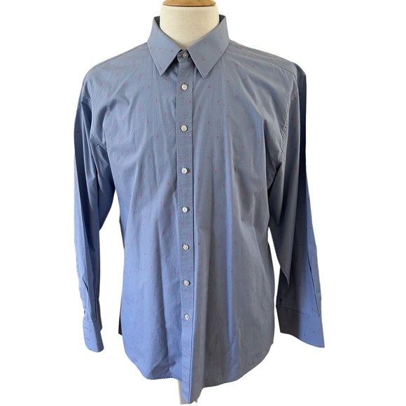 Thomas Pink Men’s Slim Fit Long Sleeves Shirt Blue & Pink Size 17.5 US XL - Picture 8 of 10